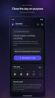 ClockOut — daily ritual overview