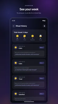 ClockOut — ritual history overview